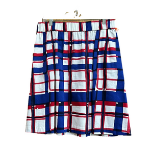 Talbots Red White and Blue Plaid Pull On Skirt Size M - EUC